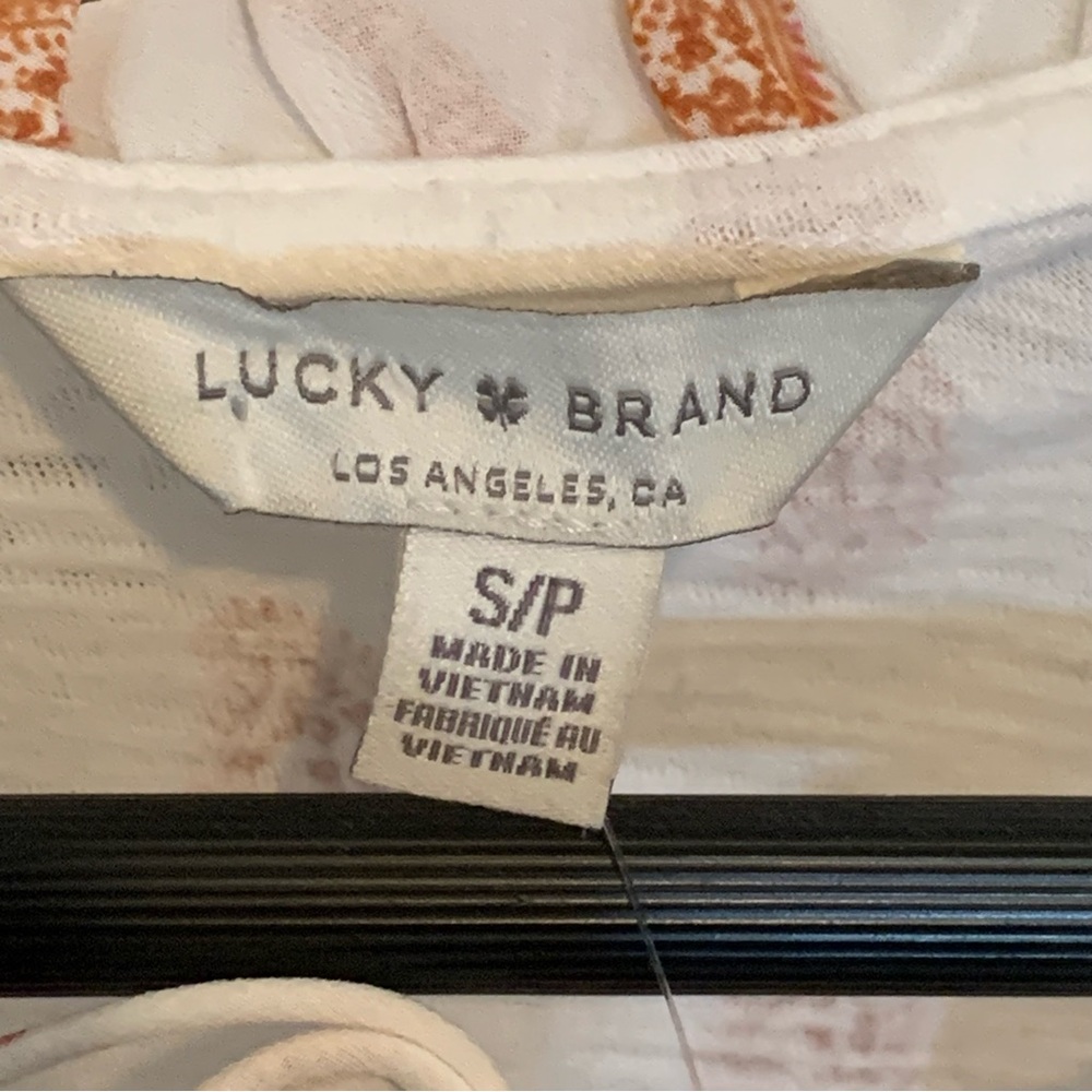 *NWT* Lucky Brand Paisley Boho Peasant Top - Picture 6 of 10